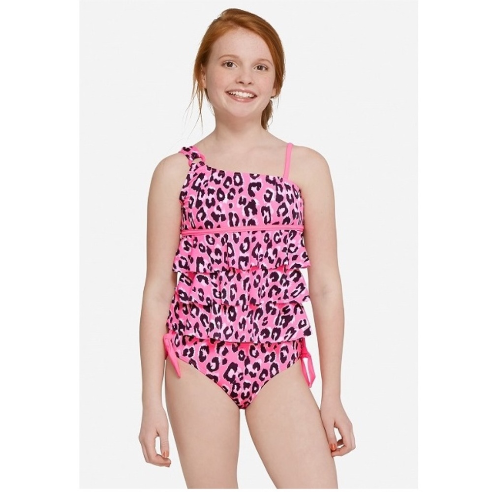 Justice "Pretty In Pink" Animal Print Tankini